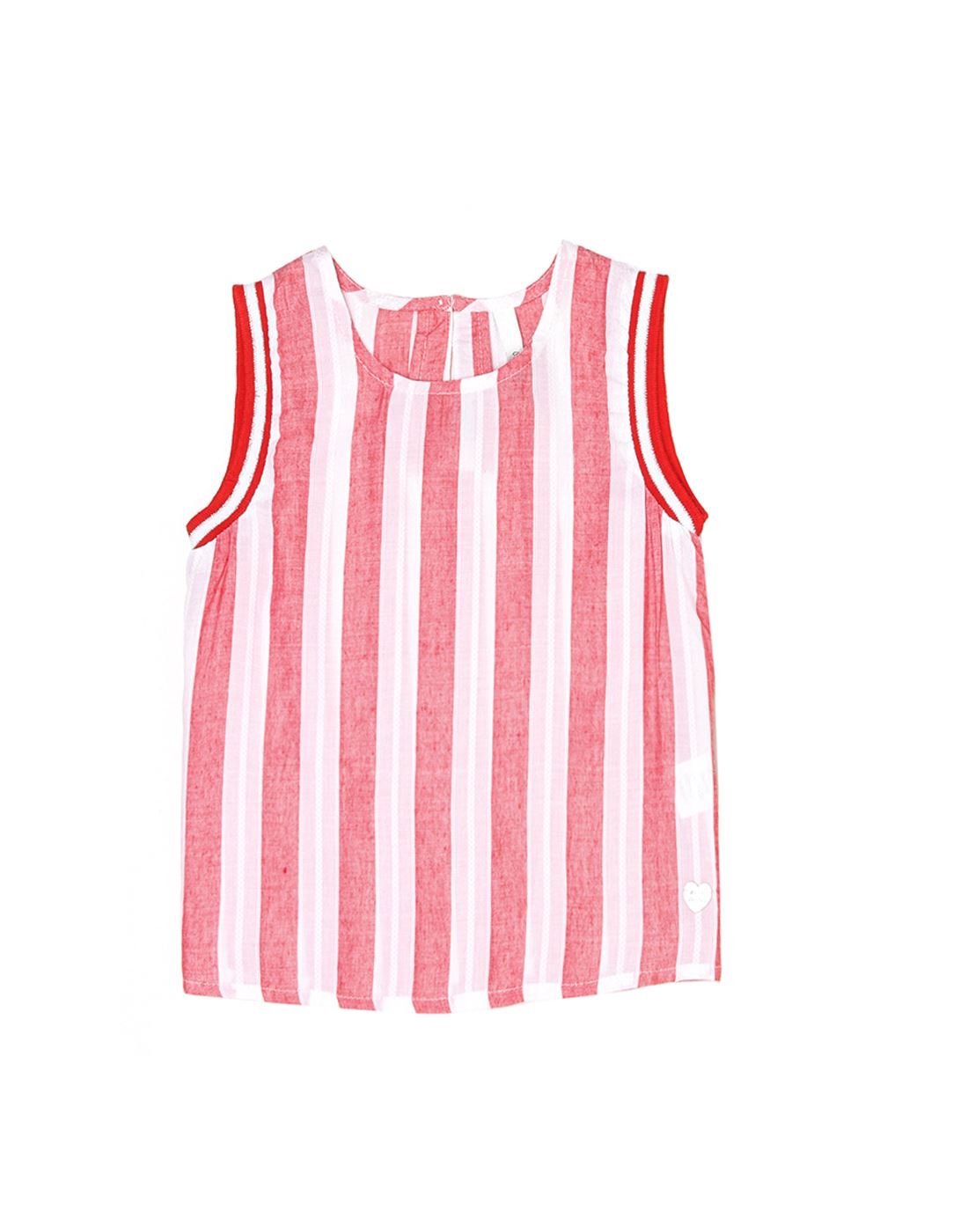 Pepe Jeans Girls Striped Red Top